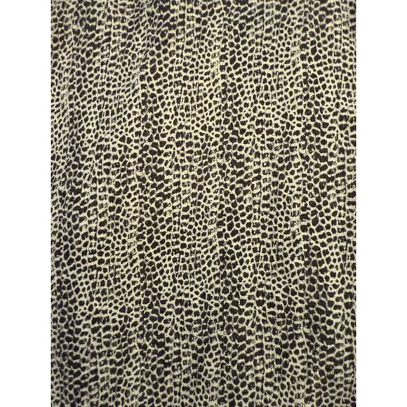 Christian Siriano Linen Animal Mini Print Button Up Short Sleeve Linen Top M - Picture 4 of 7